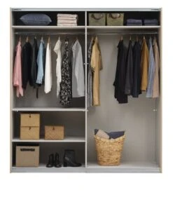 Armoire SALTOV 204x222 Chêne/noir -Meubles Soldes Boutique 162317