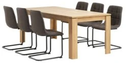 LINTRUP L190/280 Table Chêne +4 ULSTRUP Chaises Anthracite -Meubles Soldes Boutique 163537