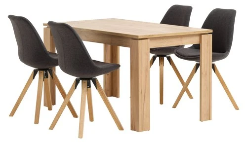 LINTRUP L140 Table Chêne + 4 DREJHUS Chaises Anthracite 1 LINTRUP L140 Table Chêne + 4 DREJHUS Chaises Anthracite
