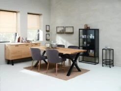 Royal Oak Buffet SANDBY 2 Portes + 3 Tiroirs Chêne Naturel/noir -Meubles Soldes Boutique 165020 1