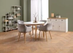 Buffet MARKSKEL 3 Portes Blanc/coloris Chêne -Meubles Soldes Boutique 165040 1