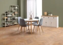 Buffet MARKSKEL 3 Portes Blanc/coloris Chêne -Meubles Soldes Boutique 165041 1