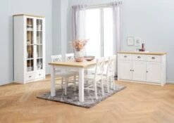Buffet MARKSKEL 3 Portes Blanc/coloris Chêne -Meubles Soldes Boutique 165121