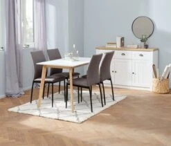Buffet MARKSKEL 3 Portes Blanc/coloris Chêne -Meubles Soldes Boutique 165146 1