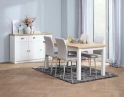 Buffet MARKSKEL 3 Portes Blanc/coloris Chêne -Meubles Soldes Boutique 165159