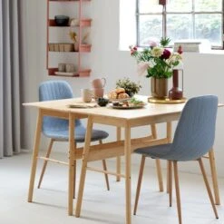 Chaise JONSTRUP Bleu Clair/chêne -Meubles Soldes Boutique 166689