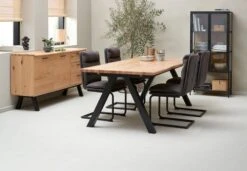 Royal Oak Buffet SANDBY 2 Portes + 3 Tiroirs Chêne Naturel/noir -Meubles Soldes Boutique 168053