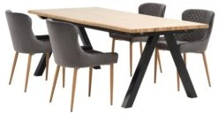 Royal Oak Table SANDBY 100x210 Chêne Naturel/noir -Meubles Soldes Boutique 168060