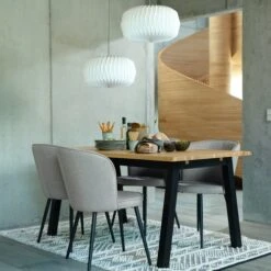 Chaise RISSKOV Tissu Gris Clair/noir -Meubles Soldes Boutique 169256