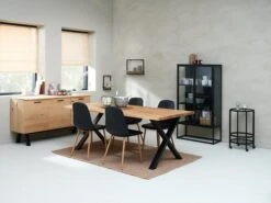 Royal Oak Buffet SANDBY 2 Portes + 3 Tiroirs Chêne Naturel/noir -Meubles Soldes Boutique 176187 1