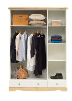 Armoire ROLD 154x216 Blanc/pin -Meubles Soldes Boutique 179680