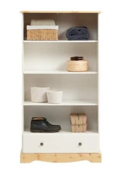 Armoire ROLD 82x153 Blanc/brun -Meubles Soldes Boutique 179684