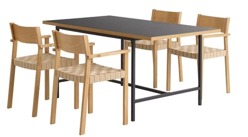 EGUM L160 Noir/chêne + 4 VADEHAVET Chêne 1 EGUM L160 Noir/chêne + 4 VADEHAVET Chêne