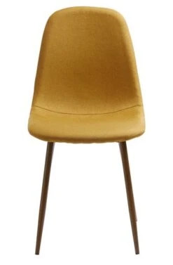 Chaise JONSTRUP Tissu Curry/coloris Chêne Foncé -Meubles Soldes Boutique 182099