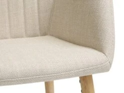 Chaise ADSLEV Tissu Beige/coloris Chêne -Meubles Soldes Boutique 185736