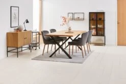 Chaise PEBRINGE Velours Gris/chêne -Meubles Soldes Boutique 186232 3