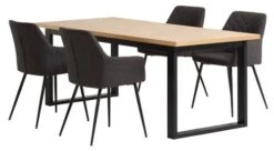 AGERSKOV L200 Table Chêne + 4 PURHUS Chaises Gris