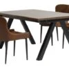 SANDBY L160 Table Chêne Foncé + 4 PEBRINGE Brun/noir