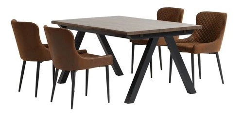 SANDBY L160 Table Chêne Foncé + 4 PEBRINGE Brun/noir 1 SANDBY L160 Table Chêne Foncé + 4 PEBRINGE Brun/noir