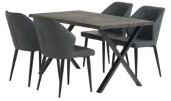 ROSKILDE L140 Table Chêne Foncé + 4 LUNDERSKOV Noir