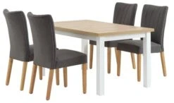 MARKSKEL L150/193 Table + 4 NORDRUP Chaises Gris