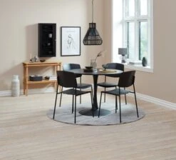 Table RINGSTED Ø100 Placage Frêne Noir -Meubles Soldes Boutique 188043 1
