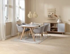 Royal Oak Buffet EGEBJERG 2 Tiroirs/1 Porte Gris/chêne -Meubles Soldes Boutique 189177 2