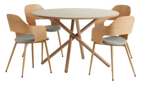 SKIBET Ø120 + 4 HVIDOVRE Chêne Clair 1 SKIBET Ø120 + 4 HVIDOVRE Chêne Clair