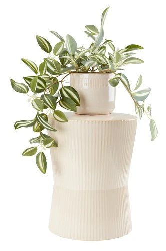 Piédestal SIGMUND Ø23xH30cm Crème 2 Piédestal SIGMUND Ø23xH30cm Crème – Image 2