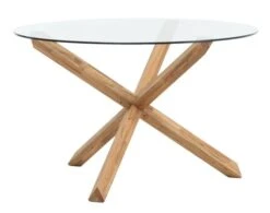 Royal Oak Table AGERBY Ø119 Verre/chêne -Meubles Soldes Boutique 204963