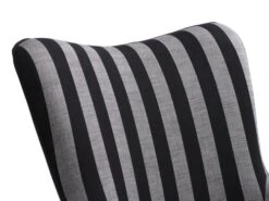 Fauteuil SIMESTED Rayures Tissu Noir/beige -Meubles Soldes Boutique 212346