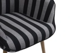 Fauteuil SIMESTED Rayures Tissu Noir/beige -Meubles Soldes Boutique 212347