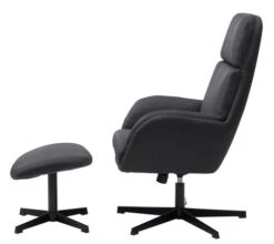 Fauteuil A/repose-pieds TANKEDAL Gris Foncé -Meubles Soldes Boutique 212361