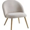 Fauteuil THORUP Tissu Beige/coloris Chêne