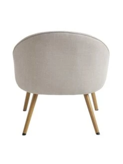 Fauteuil THORUP Tissu Beige/coloris Chêne -Meubles Soldes Boutique 212368