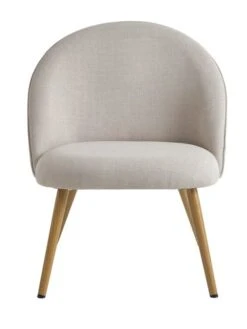 Fauteuil THORUP Tissu Beige/coloris Chêne -Meubles Soldes Boutique 212369