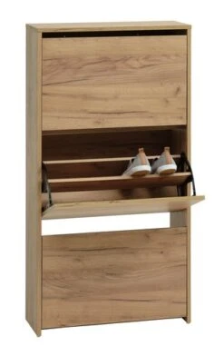 Meuble à Chaussures KULHUSE 3 Comp. Coloris Chêne Naturel -Meubles Soldes Boutique 212485