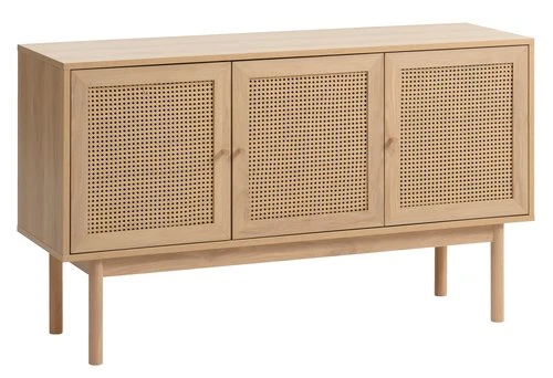 Buffet HALMSTAD 3 Portes Polyrotin/coloris Chêne