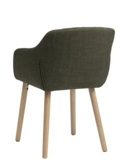 Chaise ADSLEV Tissu Vert Olive/coloris Chêne -Meubles Soldes Boutique 213485