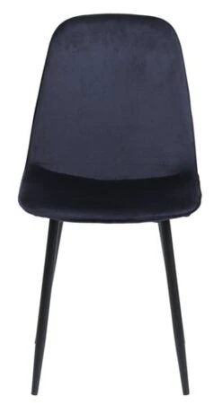 Chaise BISTRUP Velours Bleu Foncé/noir -Meubles Soldes Boutique 213491