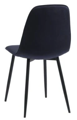 Chaise BISTRUP Velours Bleu Foncé/noir -Meubles Soldes Boutique 213492