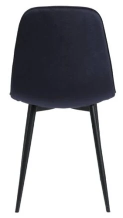 Chaise BISTRUP Velours Bleu Foncé/noir -Meubles Soldes Boutique 213493