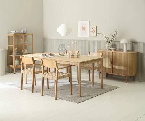 MARSTRUP L190/280 Table Chêne + 4 VADEHAVET Chaises Chêne 2 MARSTRUP L190/280 Table Chêne + 4 VADEHAVET Chaises Chêne – Image 2