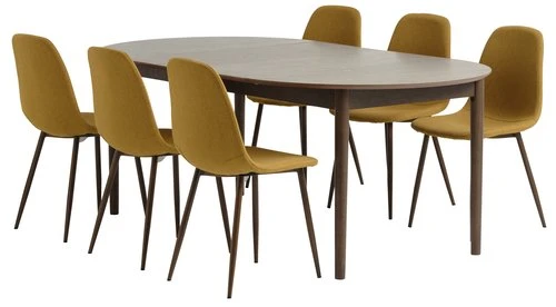 MARSTRAND Ø110 Table Chêne Foncé + 4 JONSTRUP Curry/chêne F. 2 MARSTRAND Ø110 Table Chêne Foncé + 4 JONSTRUP Curry/chêne F. – Image 2