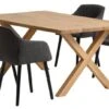 GRIBSKOV L180 Table Chêne + 4 ADSLEV Chaises Anthracite