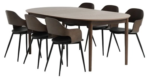 MARSTRAND Ø110 Table Chêne Foncé + 4 HVIDOVRE Chaises Ch. F. 3 MARSTRAND Ø110 Table Chêne Foncé + 4 HVIDOVRE Chaises Ch. F. – Image 3