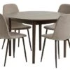 MARSTRAND Ø110 Table Chêne Foncé + 4 JONSTRUP Chaises Beige