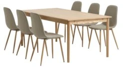 MARSTRUP L190/280 Table Chêne + 4 BISTRUP Chaises Sable -Meubles Soldes Boutique 213970