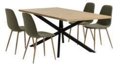 NORTOFT L200 Table Chêne + 4 BISTRUP Chaises Olive