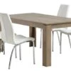 VEDDE L160 Table Chêne + 4 HAVNDAL Chaises Blanc